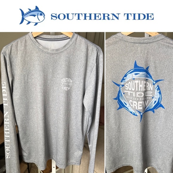 Southern Tide L/S Men’s Grey Activewear Graphic Tee Size S - Picture 1 of 13